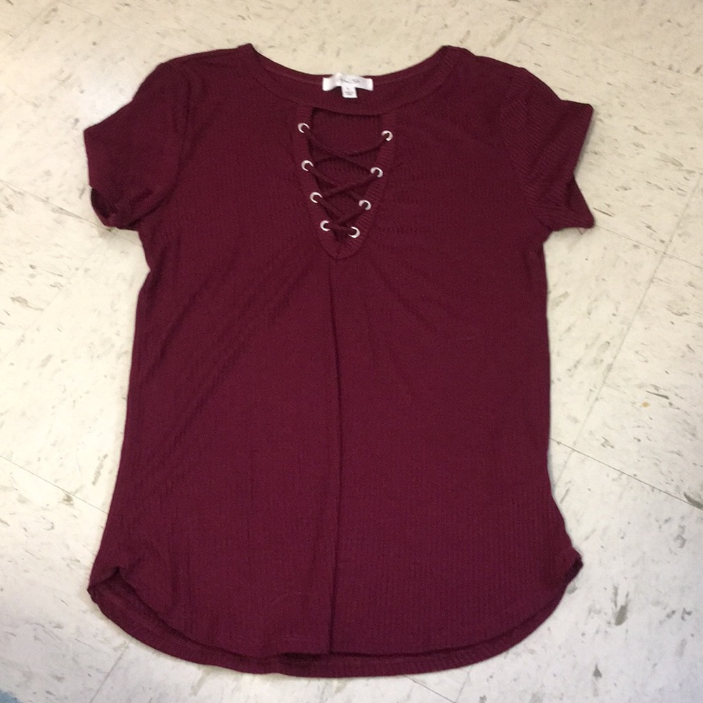Maroon top